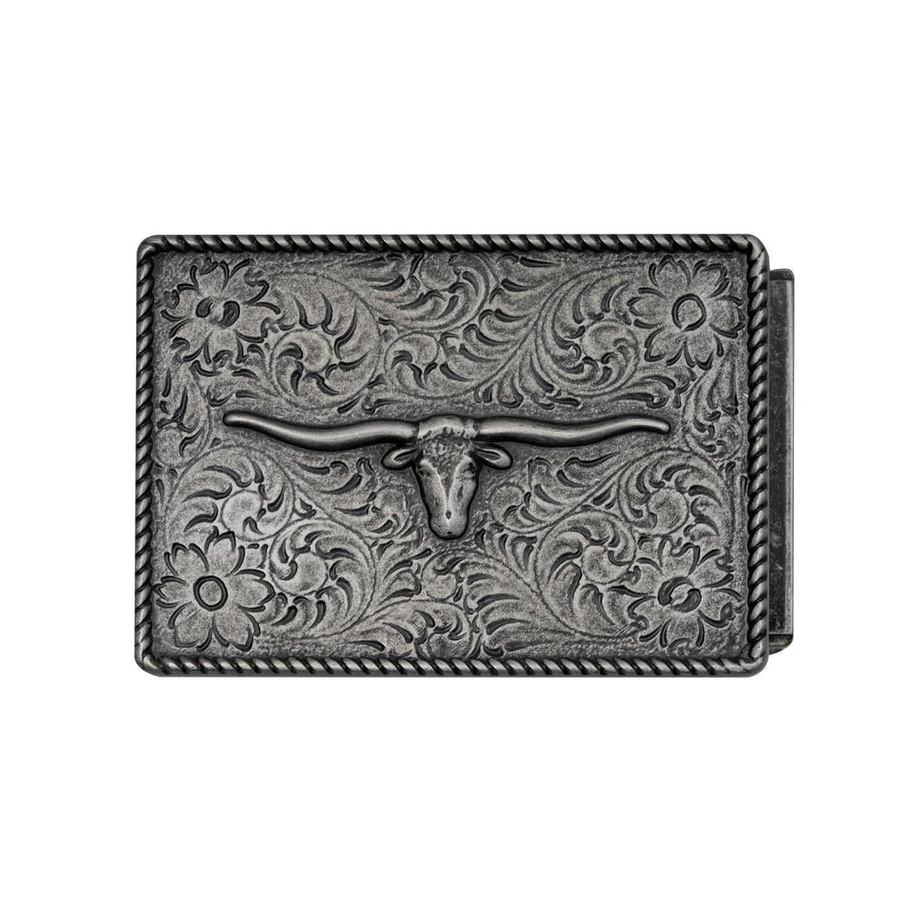 Mission Belt Buckle with longhorn bull